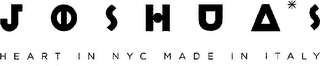 JOSHUA'S HEART IN NYC MADE IN ITALY logo
