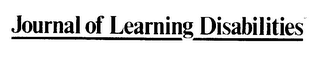 JOURNAL OF LEARNING DISABILITIES logo