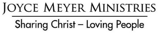 JOYCE MEYER MINISTRIES SHARING CHRIST -LOVING PEOPLE logo
