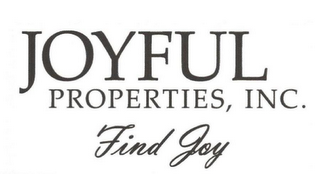 JOYFUL PROPERTIES, INC. FIND JOY logo