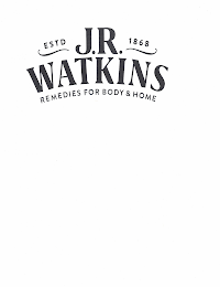 J.R. WATKINS ESTD 1868 REMEDIES FOR BODY & HOME logo