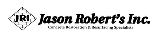 JRI JASON ROBERT'S INC. CONCRETE RESTORATION & RESURFACING SPECIALISTS logo