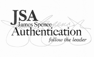 JSA JAMES SPENCE AUTHENTICATION FOLLOW THE LEADER JAMES J SPENCE JR logo