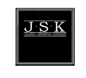 JSK JEANS . SHIRTS . KHAKIS logo