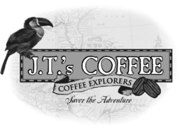 J.T.'S COFFEE COFFEE EXPLORERS SAVOR THE ADVENTURE logo