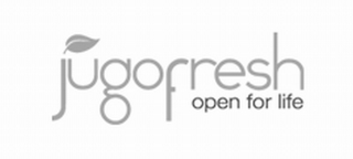 JUGOFRESH OPEN FOR LIFE logo