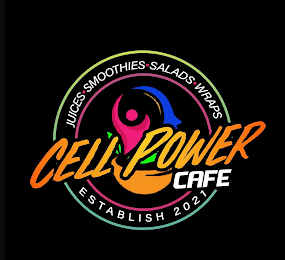 JUICES SMOOTHIES SALADS WRAPS ESTABLISH 2021 CELL POWER CAFE logo
