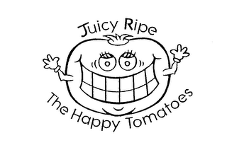 JUICY RIPE THE HAPPY TOMATOES logo