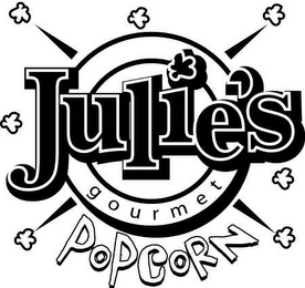 JULIE'S GOURMET POPCORN logo