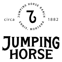 JUMPING HORSE RANCH ENNIS, MONTANA CIRCA 1882 JUMPING HORSE logo