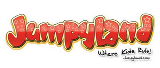 JUMPYLAND WHERE KIDS RULE! JUMPYLAND.COM logo