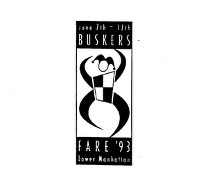 JUNE 7TH-12TH BUSKERS FARE '93 LOWER MANHATTAN logo