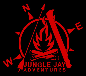 JUNGLE JAY ADVENTURES, N, E, W, logo