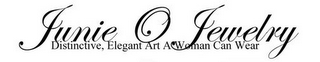 JUNIE O JEWELRY DISTINCTIVE, ELEGANT ART A WOMAN CAN WEAR logo