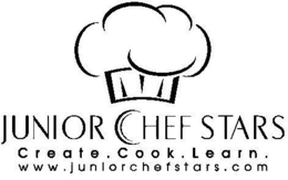 JUNIOR CHEF STARS CREATE. COOK. LEARN. WWW.JUNIORCHEFSTARS.COM logo