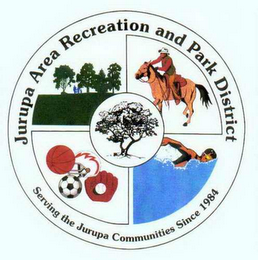 JURUPA AREA RECREATION AND PARK DISTRICT SERVING THE JURUPA COMMUNITIES SINCE 1984 logo