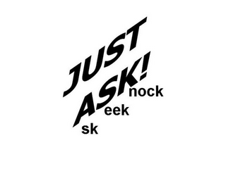 JUST ASK! ASK SEEK KNOCK logo