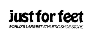 JUST FOR FEET WORLD'S LARGEST ATHLETIC SHOE STORE logo