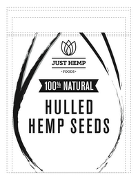 JUST HEMP FOODS 100% NATURAL HULLED HEMP SEEDS logo