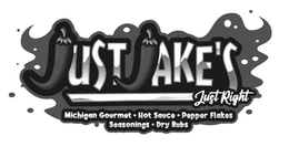 JUST JAKE'S JUST RIGHT MICHIGAN GOURMET · HOT SAUCE · PEPPER FLAKES SEASONING · DRY RUBS logo