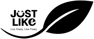 JUST LIKE, LIVE FREELY, LIKE FREELY logo
