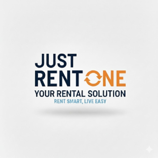 JUST RENT ONE YOUR RENTAL SOLUTION RENT SMART LIVE EASY logo