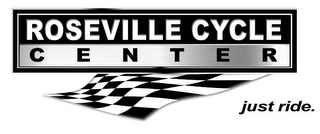 JUST RIDE. ROSEVILLE CYCLE CENTER logo