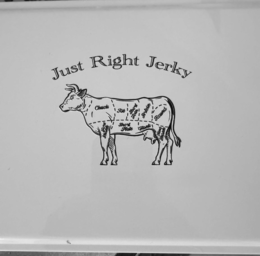 JUST RIGHT JERKY, RIB, SHORT PLATE, SHORT LOIN, SIRLOIN, ROUND, CHUCK, SHANK, HIND SHANK FORE SHANK logo