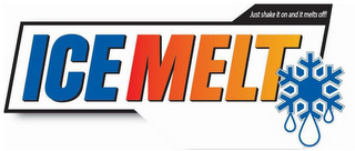 JUST SHAKE IT ON AND IT MELTS OFF! ICE MELT logo