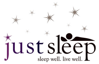 JUST SLEEP SLEEP WELL. LIVE WELL. logo