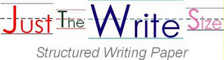 JUST THE WRITE SIZE STRUCTURED WRITING PAPER logo