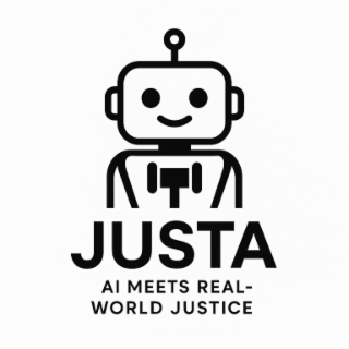 JUSTA AI MEETS REAL- WORLD JUSTICE logo