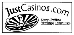 JUSTCASINO$.COM YOUR ONLINE GAMING RESOURCE logo
