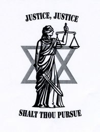 JUSTICE, JUSTICE SHALT THOU PURSUE logo