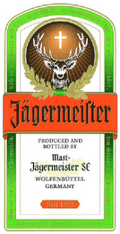 JÄGERMEISTER PRODUCED AND BOTTLED BY MAST-JÄGERMEISTER SE WOLFENBÜTTEL GERMANY SEIT 1878 logo