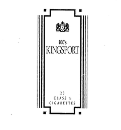 K 100'S KINGSPORT 20 CLASS A CIGARETTES logo