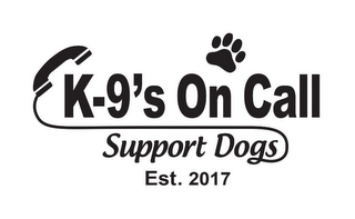 K-9'S ON CALL SUPPORT DOGS EST. 2017 logo