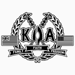 K A FAITH FAMILY FREEDOM logo