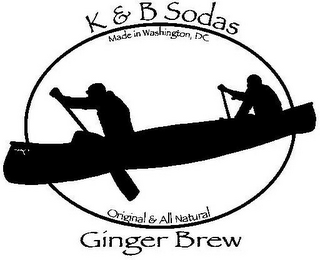 K & B SODAS MADE IN WASHINGTON, DC ORIGINAL & ALL NATURAL GINGER BREW logo
