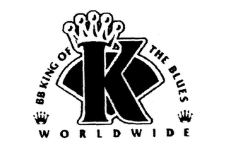 K BB KING OF THE BLUES WORLDWIDE logo