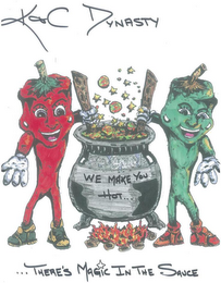 K & C DYNASTY WE MAKE YOU HOT... ...THERE'S MAGIC IN THE SAUCE logo