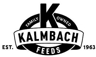 K FAMILY OWNED KALMBACH FEEDS EST. 1963 logo