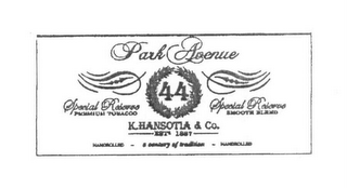 K. HANSOTIA & CO. PARK AVENUE logo