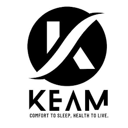 K KEAM COMFORT TO SLEEP, HEALTH TO LIVE. logo