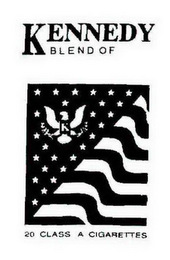K KENNEDY BLEND OF 20 CLASS A CIGARETTES logo