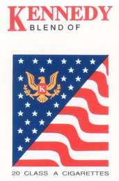 K KENNEDY BLEND OF 20 CLASS A CIGARETTES logo