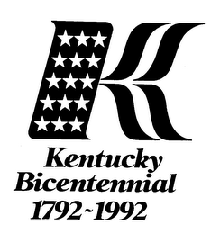 K KENTUCKY BICENTENNIAL 1792-1992 logo