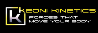 K KEONI KINETICS FORCES THAT MOVE YOUR BODY logo