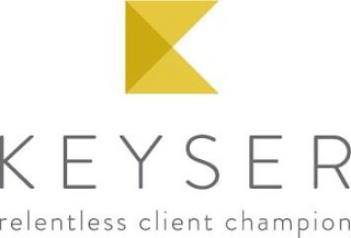 K KEYSER RELENTLESS CLIENT CHAMPION logo