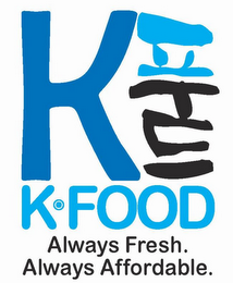 K K·FOOD ALWAYS FRESH. ALWAYS AFFORDABLE logo